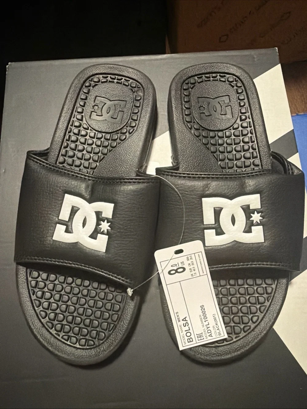 DC Shoes Bolsa Mens Slide Sandals Black White